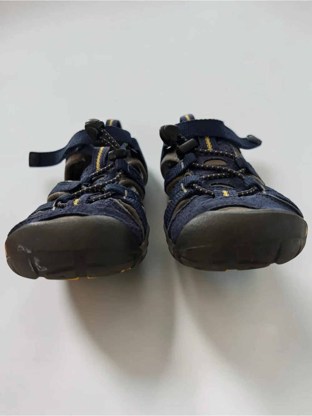 KEEN Kids Newport H2 Navy Blue Yellow Waterproof Sport Sandals Size 13